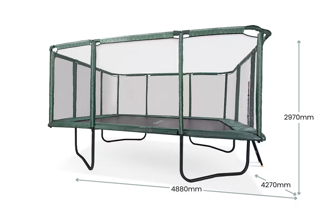 GeeTramp Force 14x16ft Rectangle Trampoline - Black Edition - High Bounce