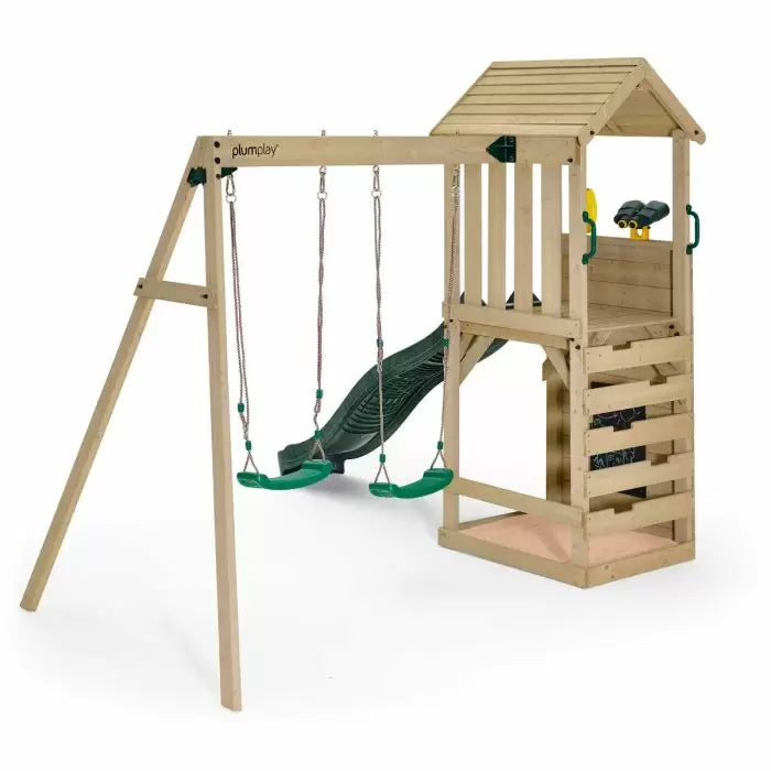 Plum Lookout Tower Playcentre with Swings | Wooden Adventure Climbing Frame for Kids (Perth Delivery Only)