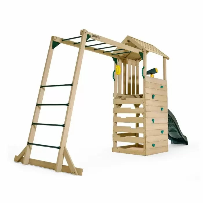 Plum Lookout Tower Playcentre with Monkey Bars | Wooden Adventure Playset for Kids (Perth Delivery Only)