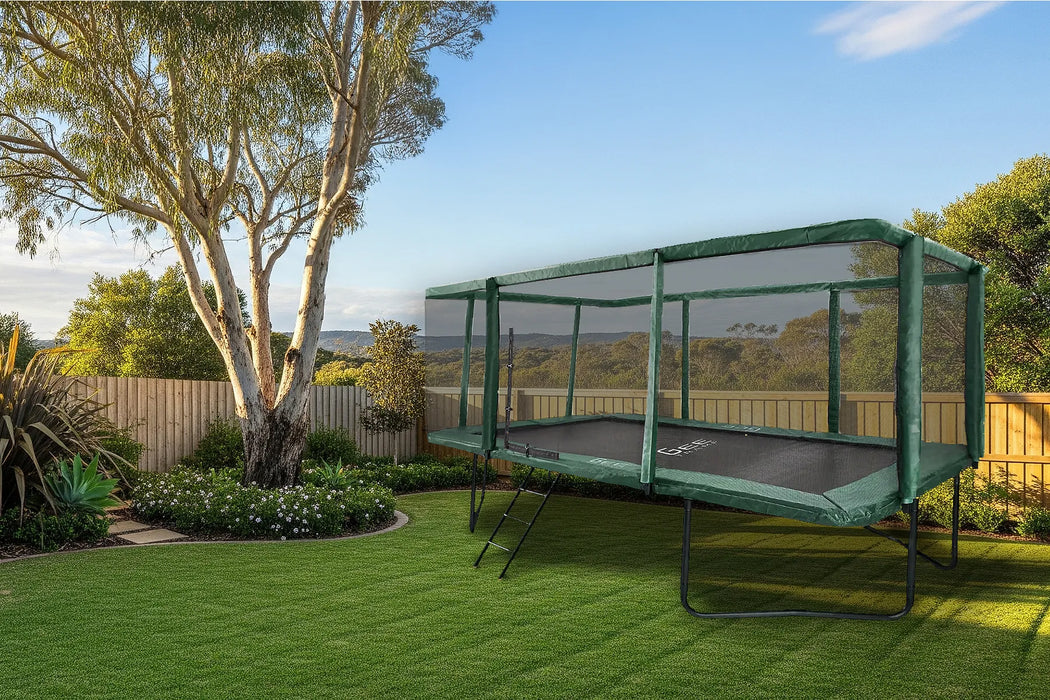 GeeTramp Force Pro 9ft x 14ft Rectangle Trampoline - Peace of Mind Bundle
