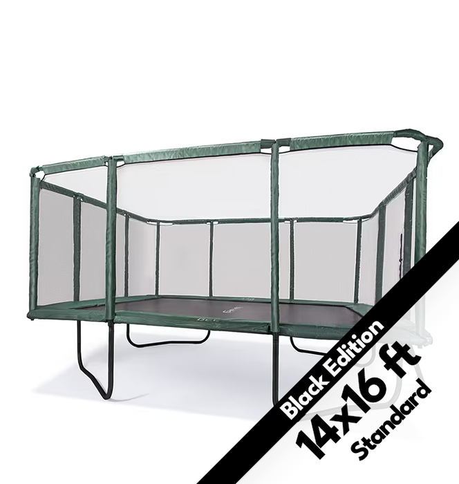 GeeTramp Force 14x16ft Rectangle Trampoline - Black Edition - Standard