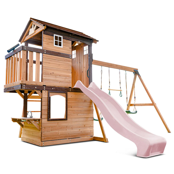 Darlington Swing Set & Playground with 2.2m Slide (Cubby Clearance)