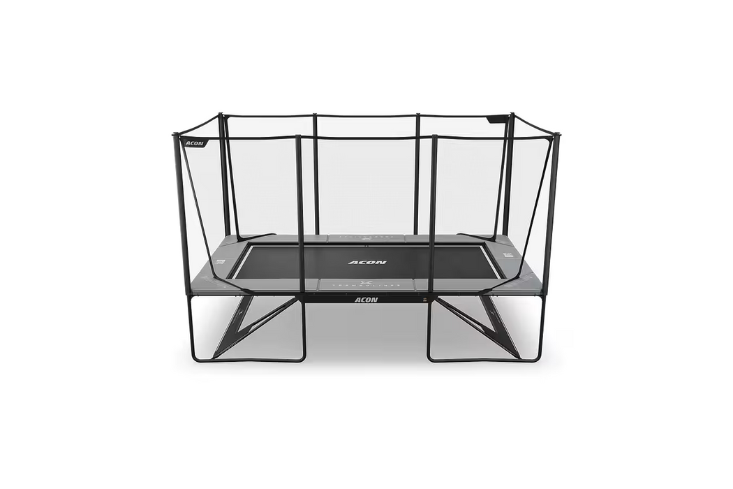 ACON X 17ft Trampoline with Net Enclosure and Ladder - Grey
