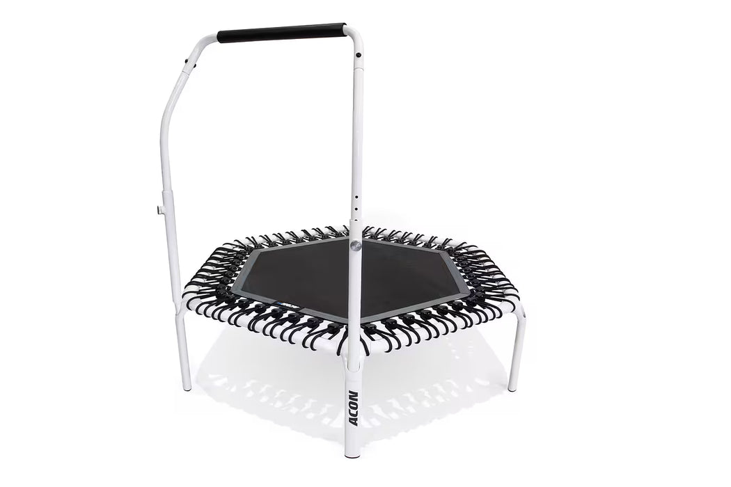 ACON Fitness Rebounder - Hexagon Rebounder Trampoline w/ Handle - 55" (1.41m) White