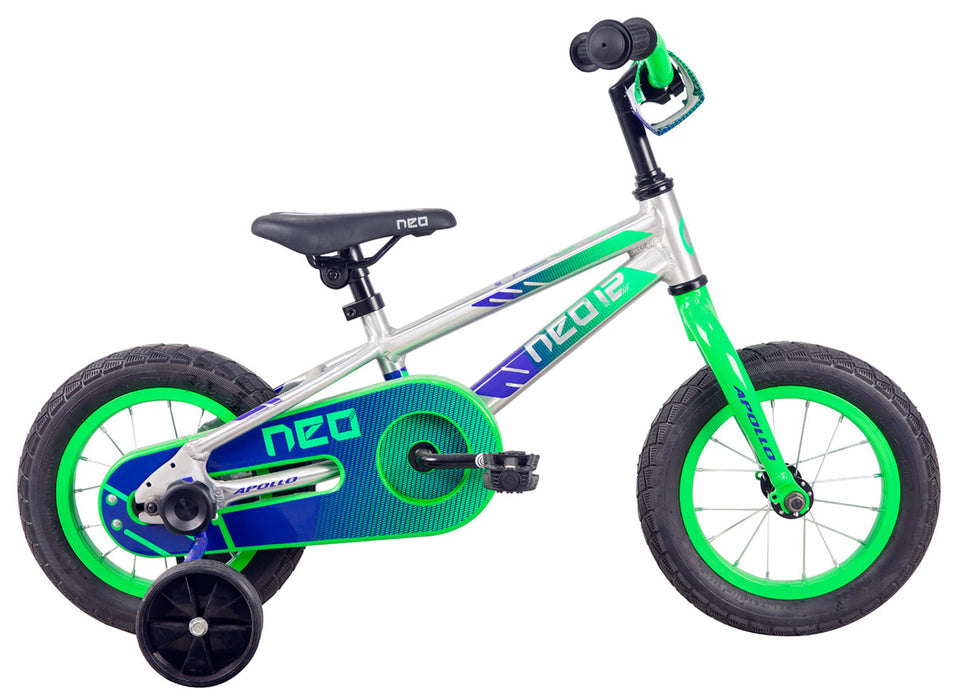 Neo+ 12 Boys Brushed Alloy / Neon Green, Navy Blue Fade