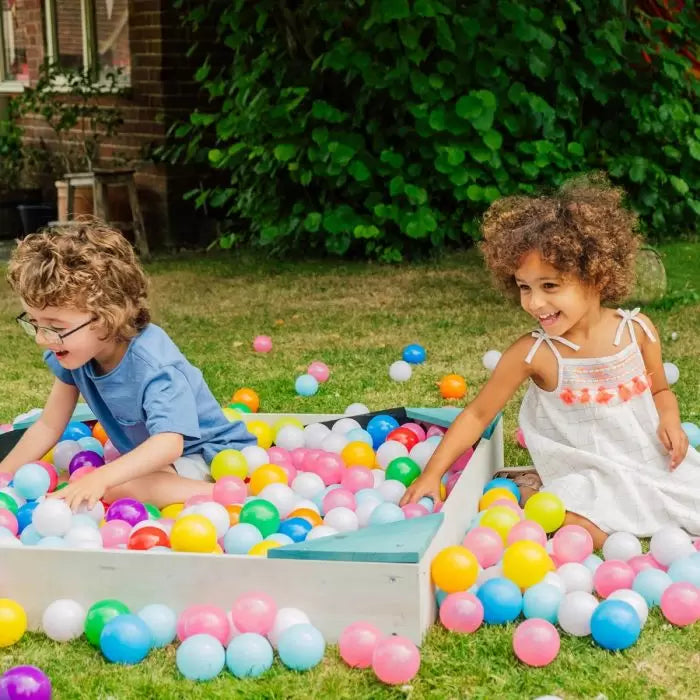 Plum Play Square Wooden Sandpit – Teal