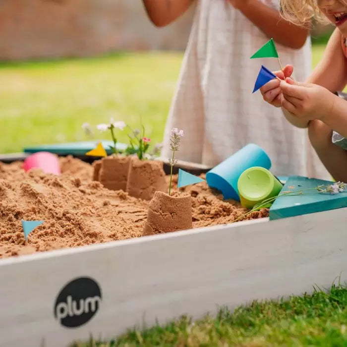 Plum Play Square Wooden Sandpit – Teal