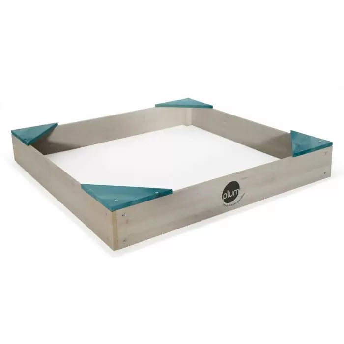 Plum Play Square Wooden Sandpit – Teal