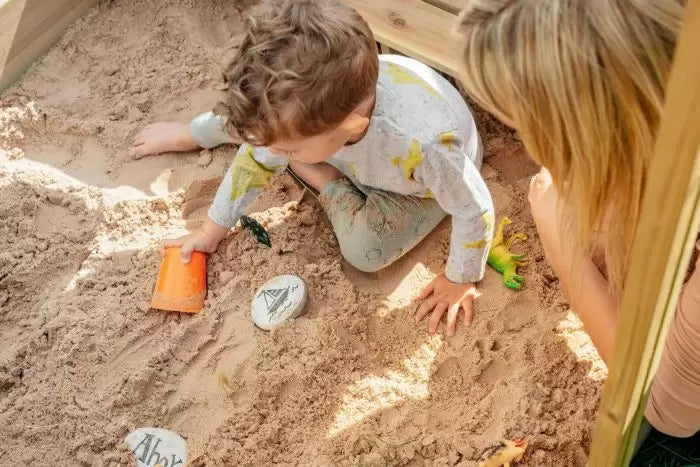 Plum Sandpit with Canopy | Large Wooden Sandbox for Outdoor Play