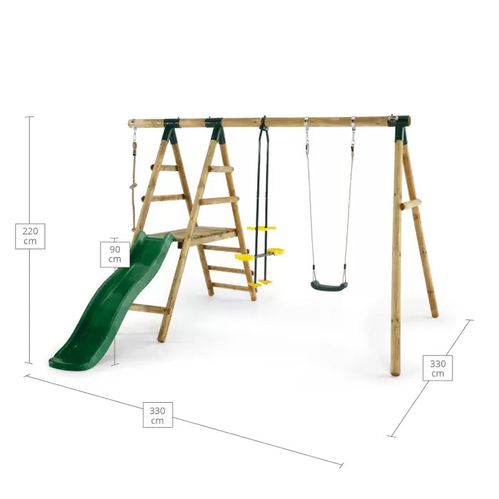 Meerkat Wooden Playcentre | Swing | 6ft Slide| Double Glider| Climbing Rope (Perth Delivery Only)