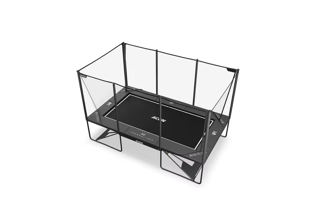 ACON X 17ft Trampoline with Net Enclosure and Ladder - Black