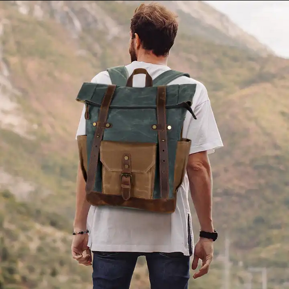 Vintage Waxed Canvas Backpack