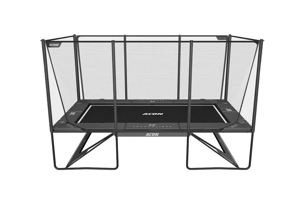 ACON X 17ft Trampoline with Net Enclosure and Ladder - Black