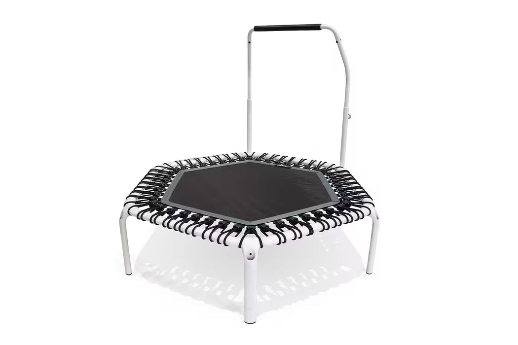 ACON Fitness Rebounder - Hexagon Rebounder Trampoline w/ Handle - 55" (1.41m) White