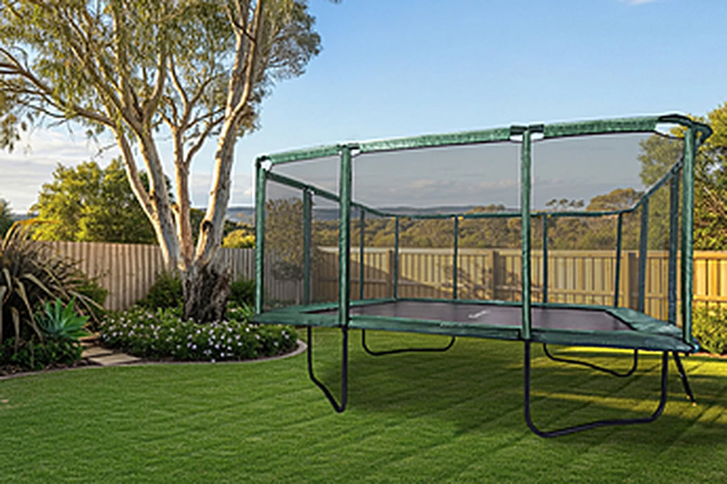 GeeTramp Force 14ft x 16ft Rectangle Trampoline - Family Fun Bundle