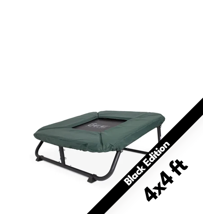 GeeTramp Mini 4x4ft Rectangle Gymnastic Trampoline - Black Edition