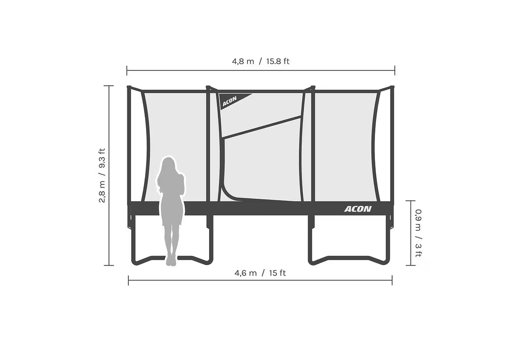 ACON Air 15ft Round Trampoline with Standard Net - GEN 2.0