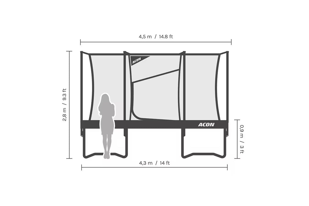 ACON AIR 14ft Round Trampoline with Standard Net - GEN 2.0