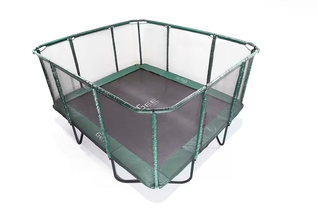 GeeTramp Force 14x16ft Rectangle Trampoline - Black Edition - High Bounce /w AU Springs