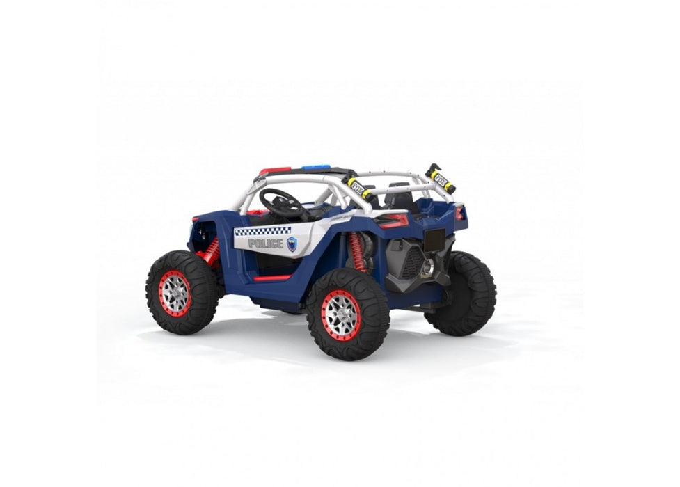 GO SKITZ 24V POLICE BEACH BUGGY KIDS RIDE ON BLUE (8602759889195)