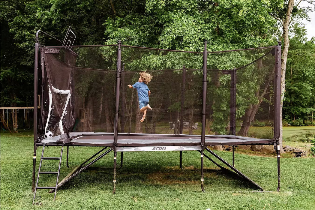 ACON X Basketball Hoop with Back Net for 17ft Rectangle Trampoline Accessories