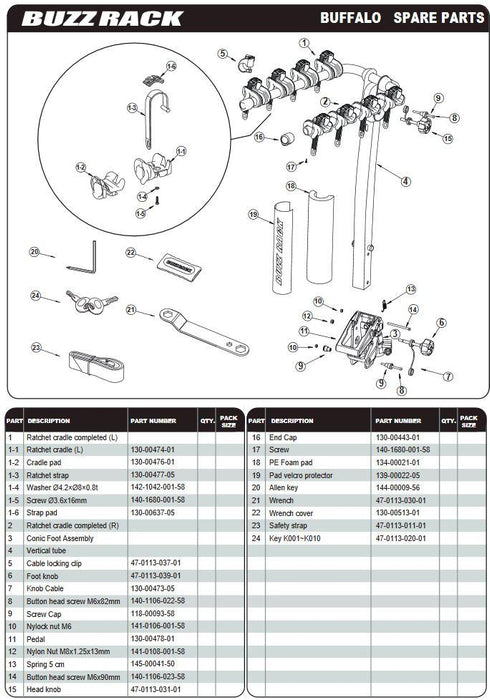 Buffalo 4 (Tow ball) 4 Bike Dual Arm Rack