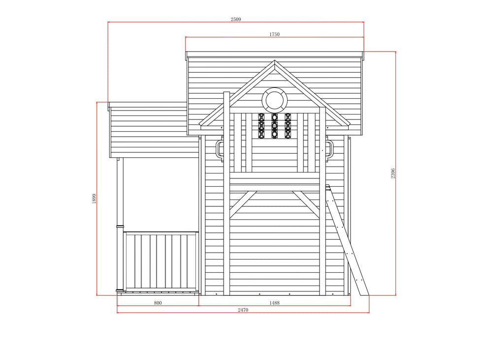 Kidzshack Jolly Shack Cubby House - with Fort & Slide & Mud Kitchen (PERTH COLLECTION ONLY)
