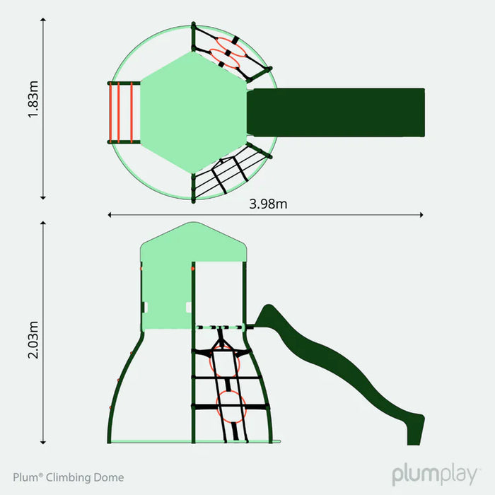 Metal Climbing Dome with Slide