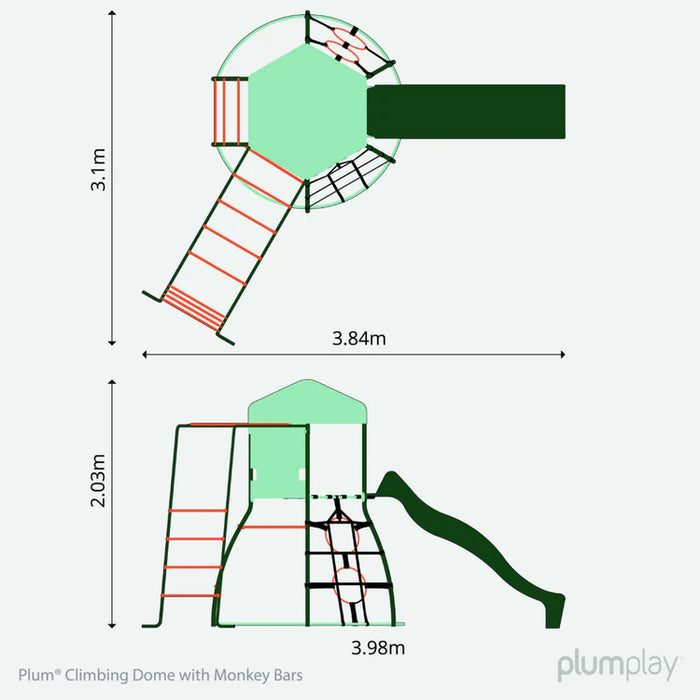 Metal Climbing Dome with Slide