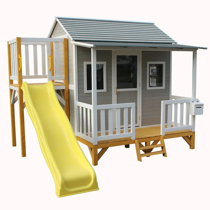 Kidzshack Delightful Shack Cubby House with Mud Kitchen & Fort & Slide (PERTH CLEARANCE ONLY - OCT DELIVERY)