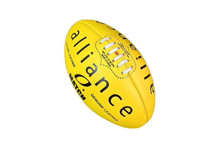 ALLIANCE MATCH GENUINE LEATHER AUS FOOTBALL - YELLOW SIZE 5