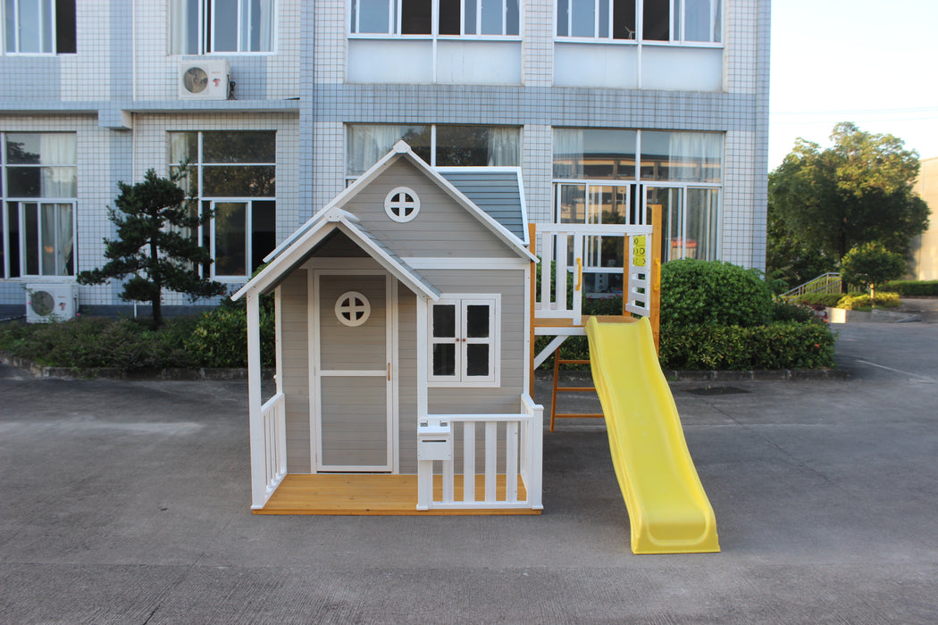 KidzShack JOLLY Shack Cubby House + Mud Kitchen with Slide (PERTH CLEARANCE ONLY)