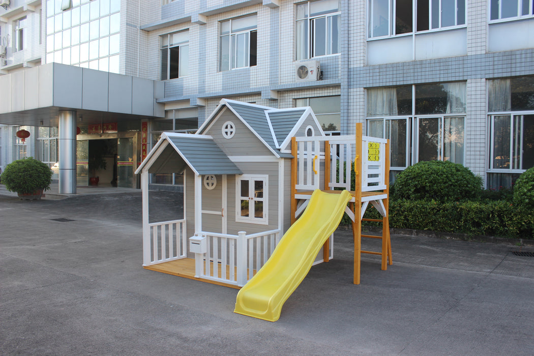 KidzShack JOLLY Shack Cubby House + Mud Kitchen with Slide (PERTH CLEARANCE ONLY)