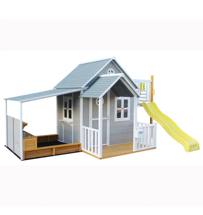 KidzShack JOLLY Shack Cubby House + Mud Kitchen with Slide (PERTH CLEARANCE ONLY)