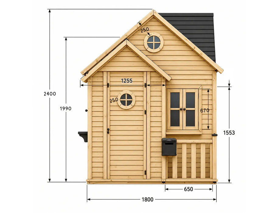 KidzShack JOLLY Shack Cubby House + Mud Kitchen with Slide (PERTH CLEARANCE ONLY)