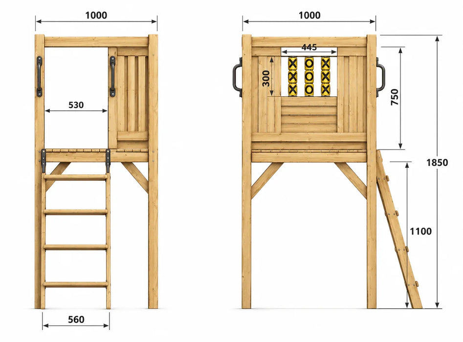 KidzShack JOLLY Shack Cubby House + Mud Kitchen with Slide (PERTH CLEARANCE ONLY)