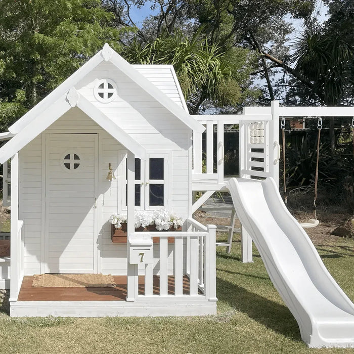 KidzShack JOLLY Shack Cubby House + Mud Kitchen with Slide (PERTH CLEARANCE ONLY)