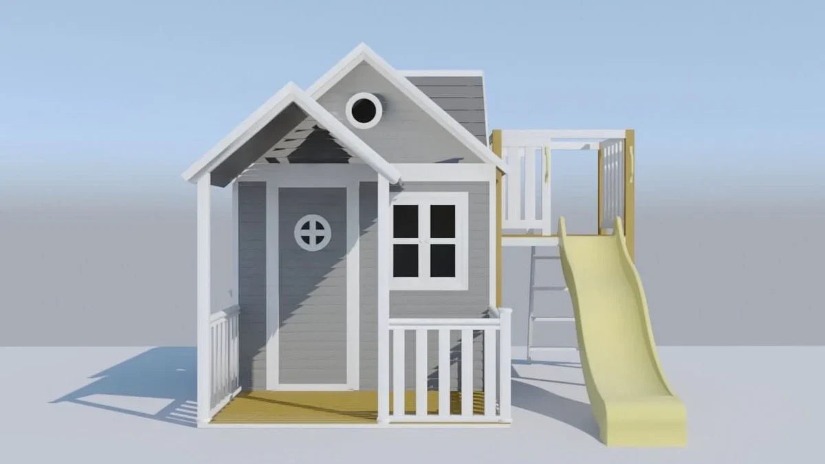 Kidzshack Jolly Shack Cubby House - with Fort & Slide & Mud Kitchen (PERTH CLEARANCE ONLY - OCT DELIVERY)