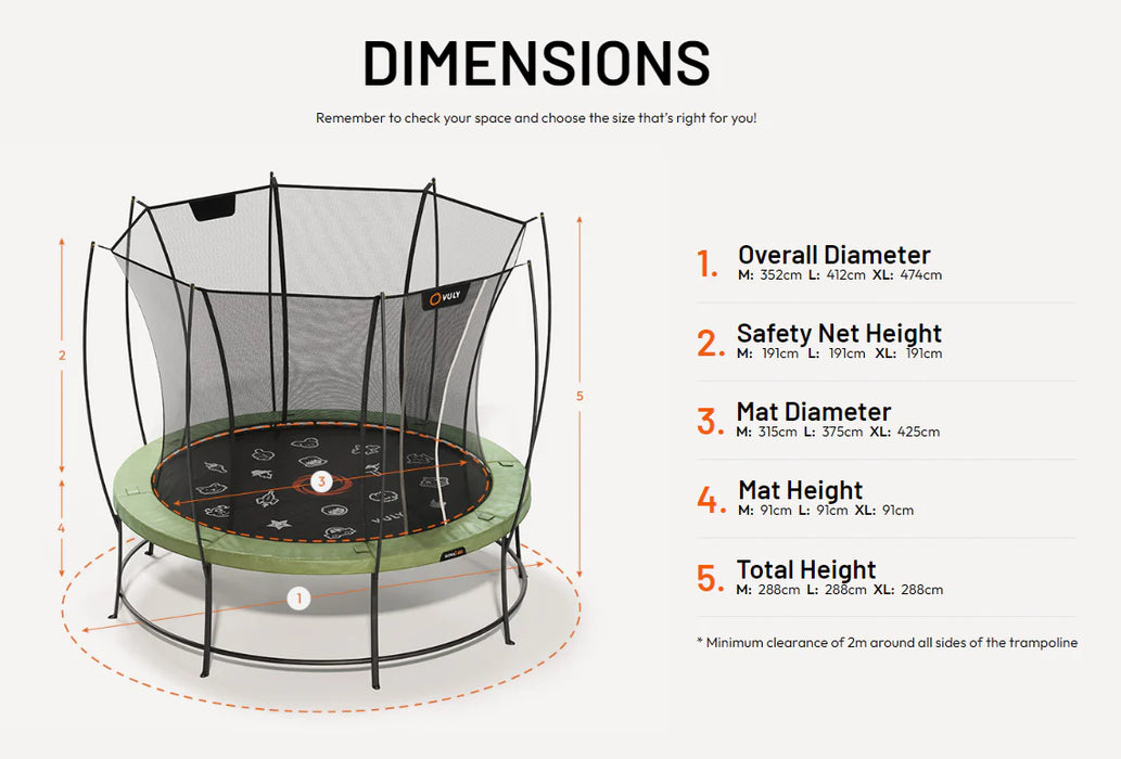 NEW Vuly Ultra 2-Pro Trampoline (Incl FREE Shade + FREE Basketball + FREE Ladder)