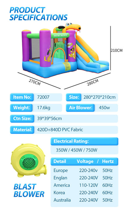 Doctor Dolphin children commercial kids inflatable bouncer Jumping slide bounce house inflatable castles bouncy castle
