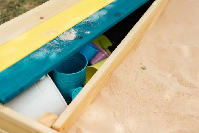 Plum Store-It Wooden Sandpit | Outdoor Sandpit with Storage for Kids