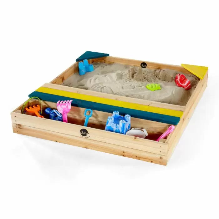 Plum Store-It Wooden Sandpit | Outdoor Sandpit with Storage for Kids