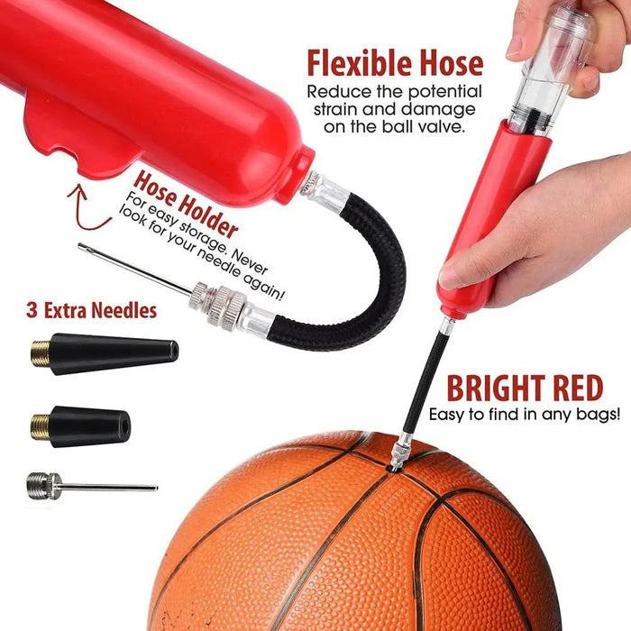 8In Portable Mini Ball Pump Red