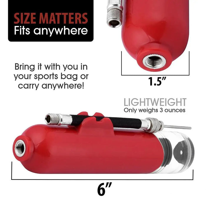 8In Portable Mini Ball Pump Red