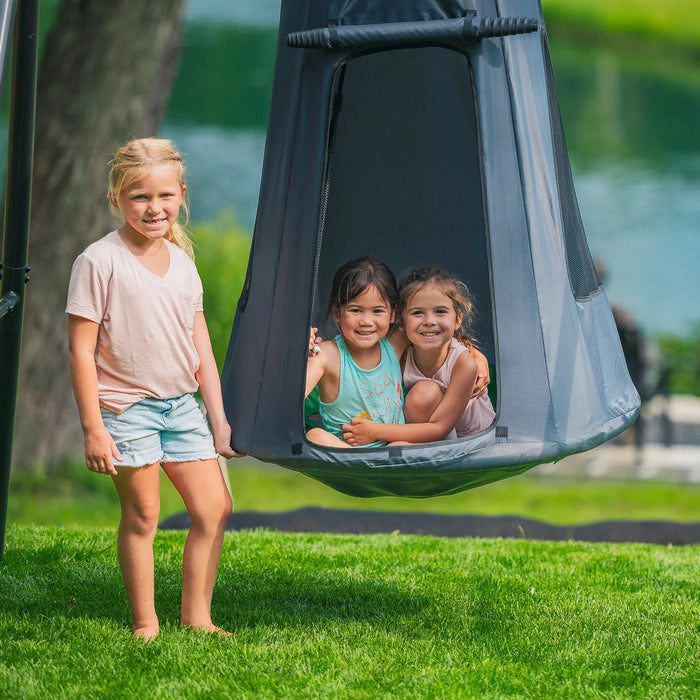 GOBAPLAY Single Swing Set with Tent Swing