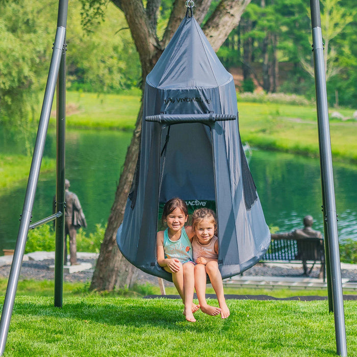 GOBAPLAY Single Swing Set with Tent Swing