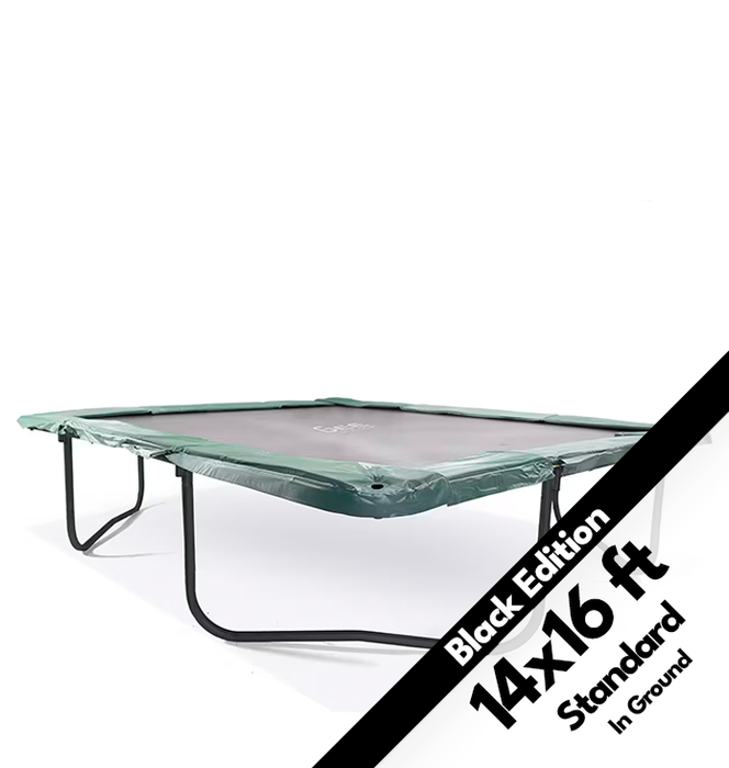 GeeTramp Force 14x16ft Rectangle Trampoline - In Ground -Black Edition - Standard