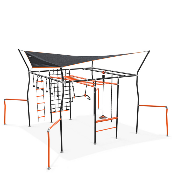 Adventure Quest Monkey Bars - (XL) * Shade Cover * Cargo Net * Ninja Grips * Flying Fox * Gym Rope * Monkey Swing * Climbing Ladder.