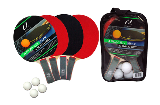 ALLIANCE 4 PLAYER BAT AND BALL TABLE TENNIS SET (8240181870891)