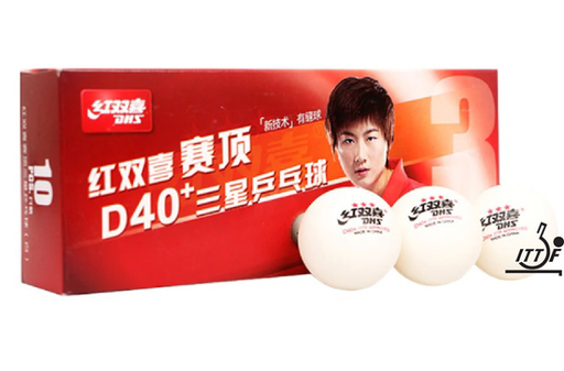 DHS TABLE TENNIS BALLS D40+ 3 STAR ABS - BOX OF 10 (8240213393707)